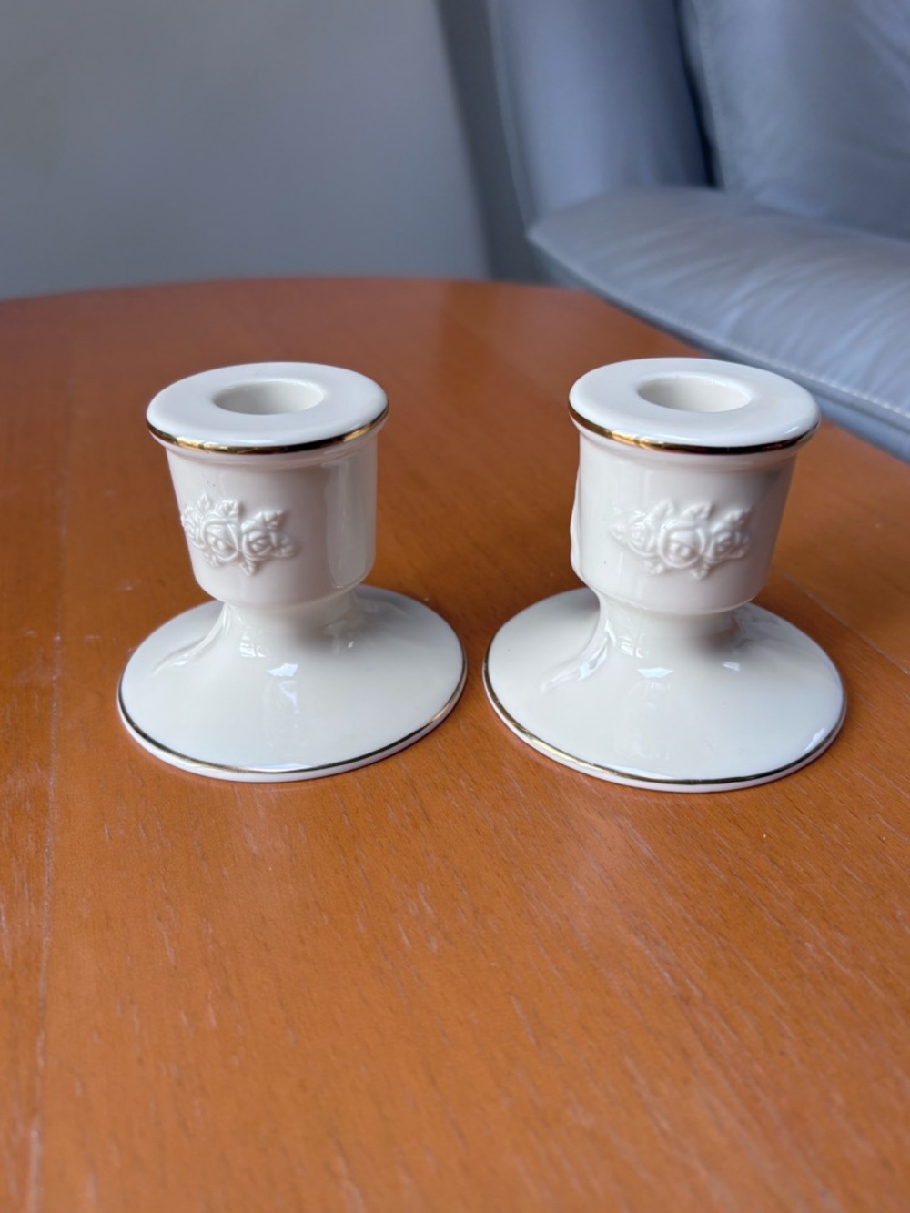 Lenox Rosebud candlesticks  set of 2